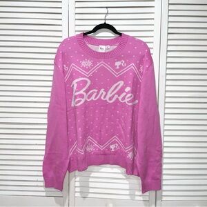 Barbie Pink and White Christmas Sweater Size XL